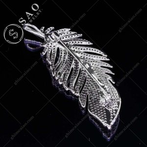 Ghim cài áo bạc 925 lông vũ đính zircon cao cấp CA34