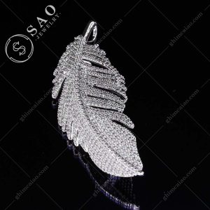 Ghim cài áo bạc 925 lông vũ đính zircon cao cấp CA34